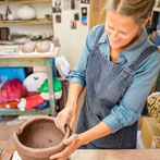 Imogen Taylor Noble at work in her studio 2018